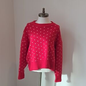 Francesca's Collections Red Sweater with White Accents